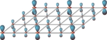 Impression of elongated electron clouds forming a crystal within a crystal