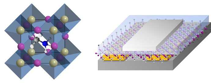 the chemical structure of the hybrid perovskite materials