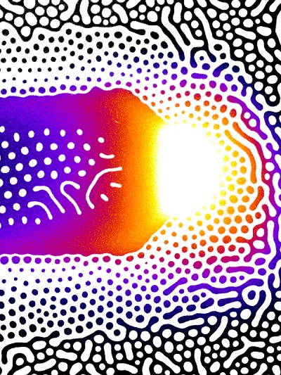 Thermographic image of an integrated circuit taken with pyro-magnetic-optics