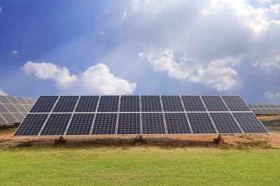 Solar Energy Plants And Blue Sky