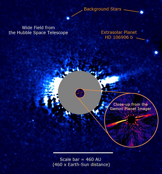 A wide-angle view of the star HD 106906