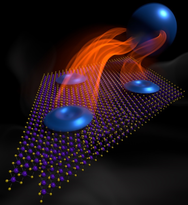 This artistic depiction shows electron fractionalization