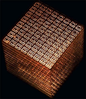 A metamaterial with a negative refractive index for microwave radiation