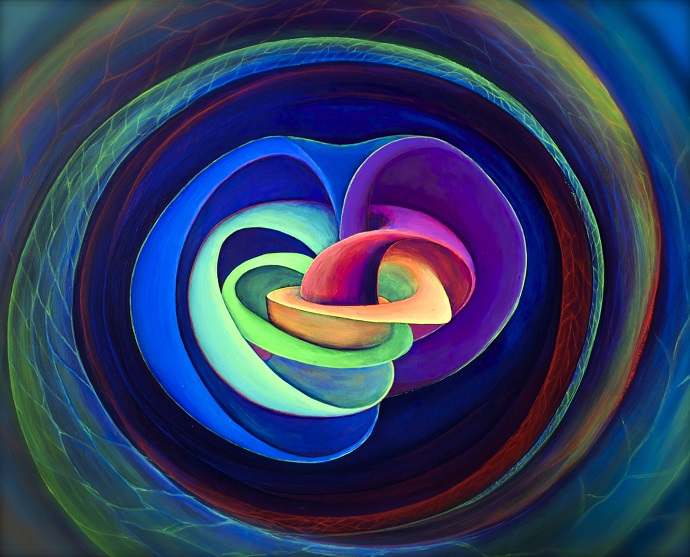 Artistic impression of a quantum-mechanical knot soliton