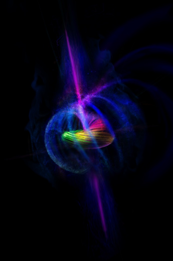 Artistic impression of a quantum-mechanical knot soliton