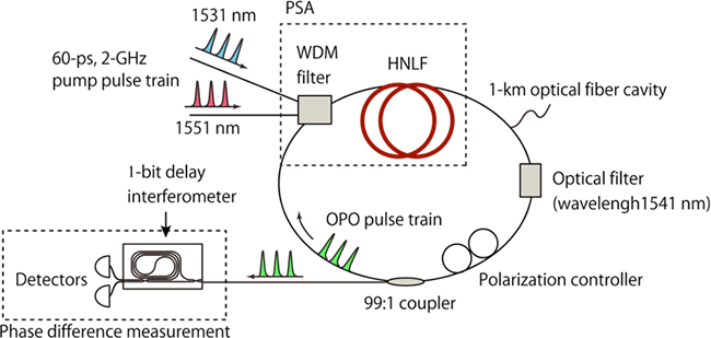 Experimental setup for large-scale time-multiplexed OPO generation