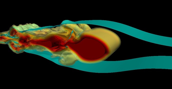 A 3-D model of mode-2 internal waves