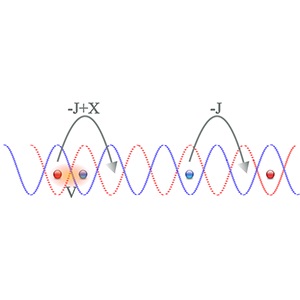 Schematic of the optical lattice system with model parameters