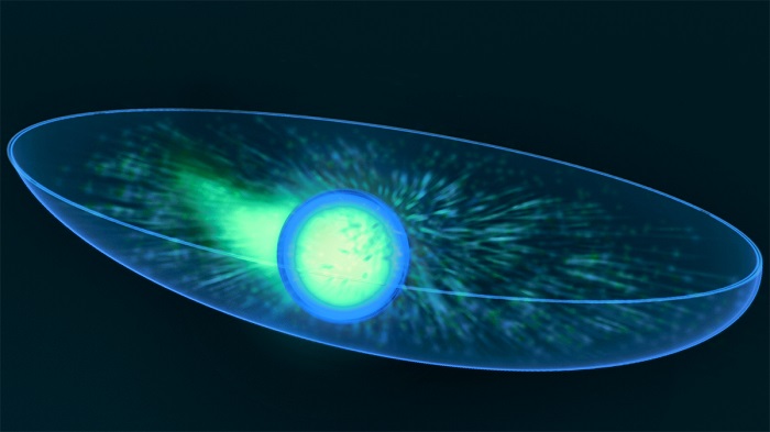 A soliton made of atoms rolls like a marble in a one-dimensional trap created by lasers