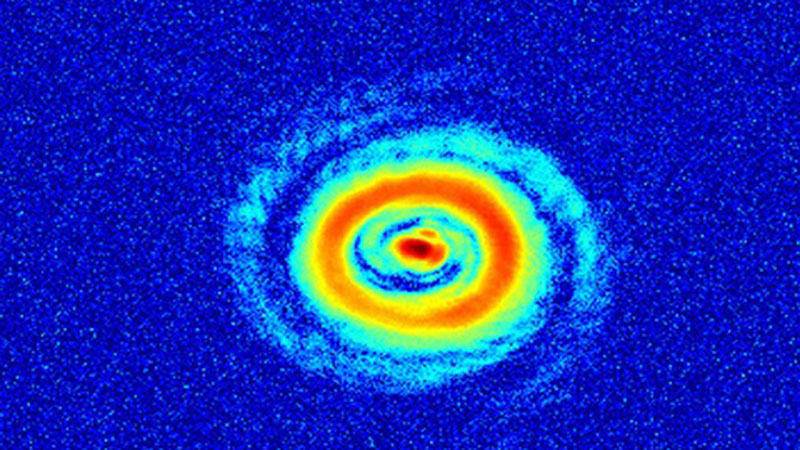 One of the black holes created with liquid light at Heriot-Watt University