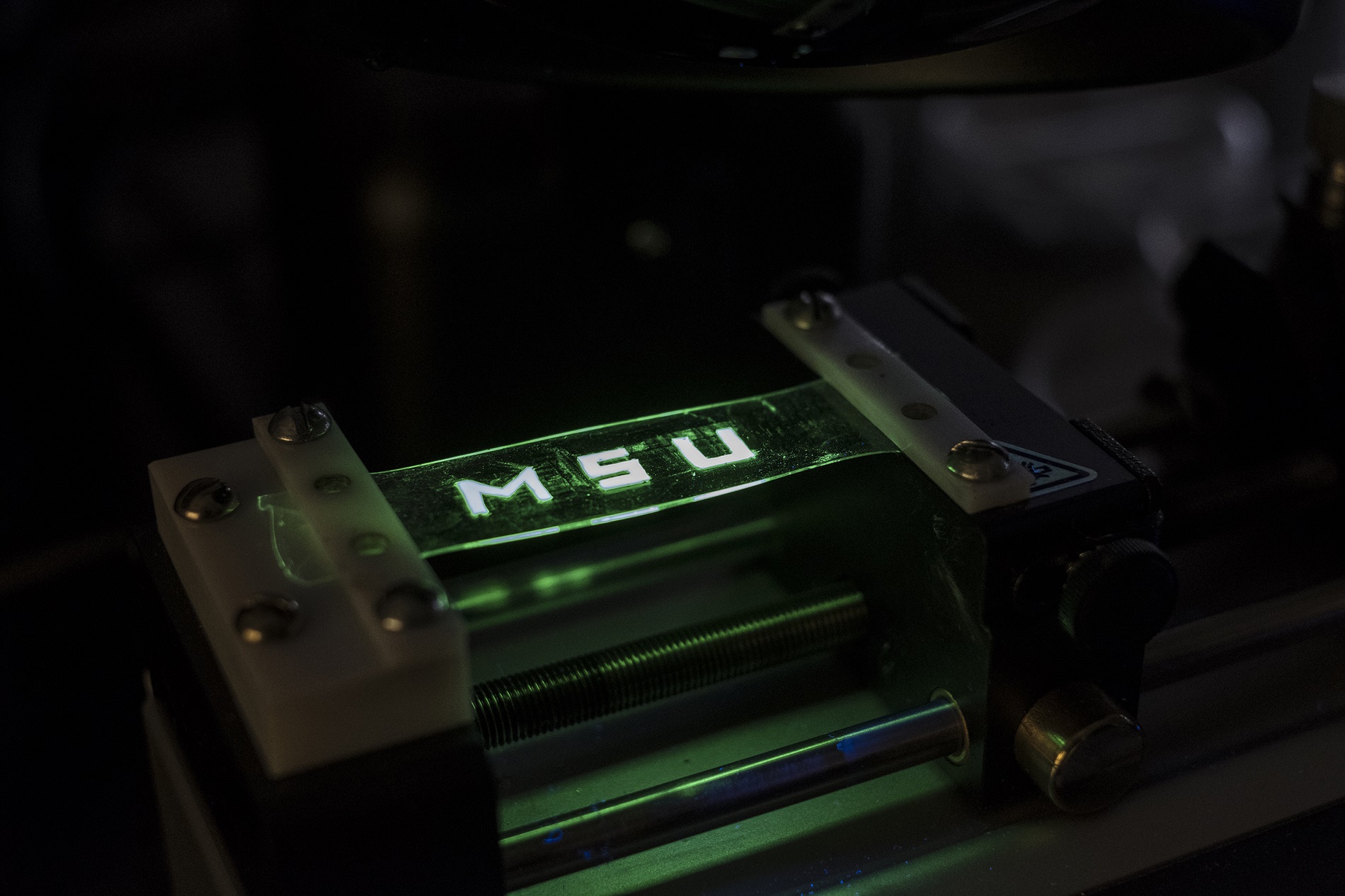 MSU engineer Chuan Wang and colleagues have created a stretchable light-emitting material that is produced entirely on an inkjet printer