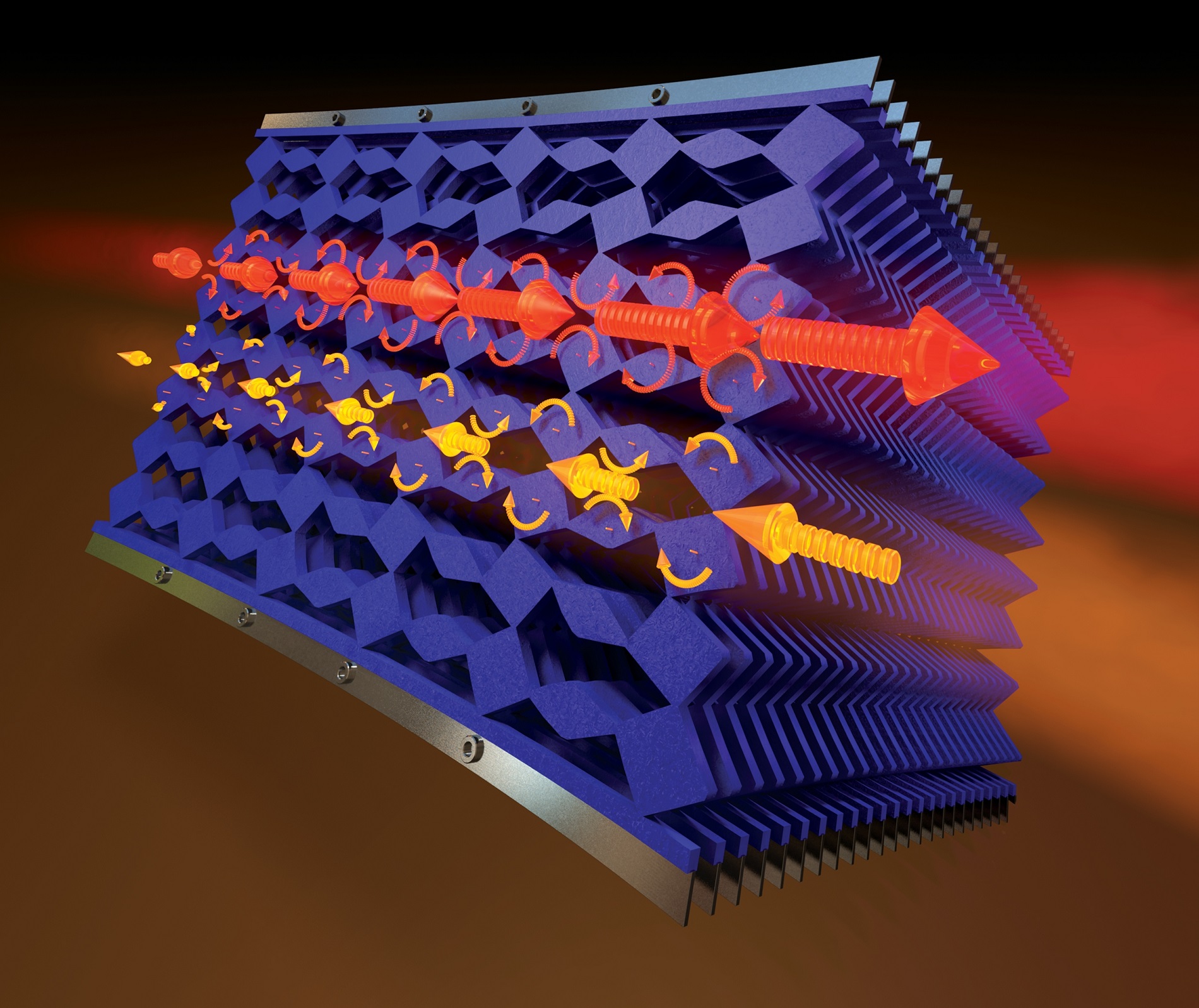 This is an artist's rendering of mechanical metamaterials