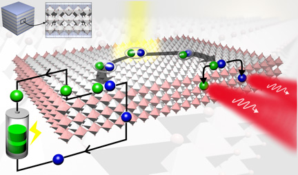 Layered 2D material improves efficiency for solar cells and LEDs