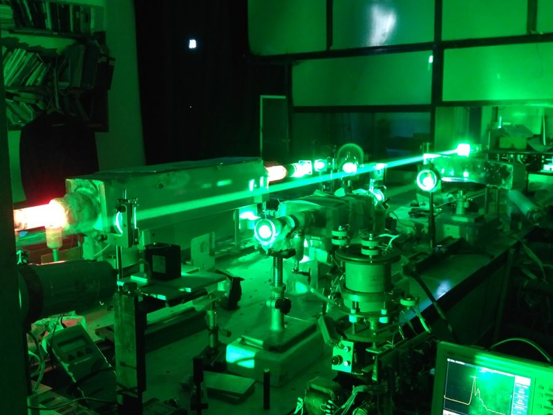 An experimental model of the bistatic laser monitor