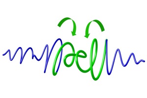 The electronic field moves in complex trajectories as a light pulse propagates. Graphics: Giuseppe Sansone