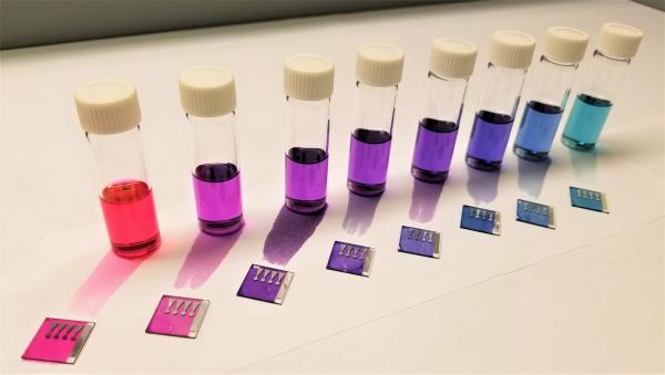 vials containing host materials and the guest materials of the solar cells