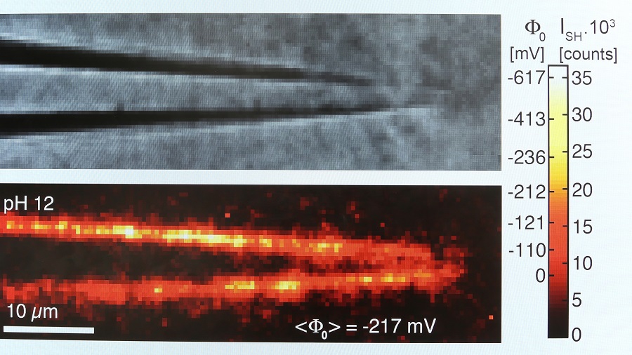 3D imaging of surface chemistry in confinement