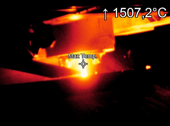 Measurement of a pouring stream with optris PI 05M