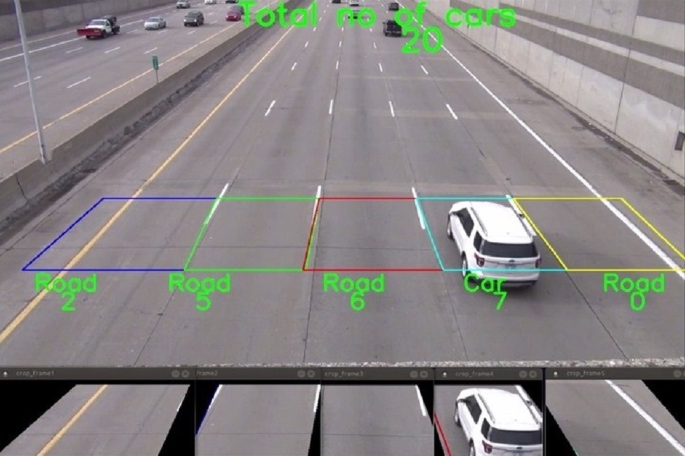 A high-resolution camera is placed under a bridge in South Florida, which contains five through lanes.