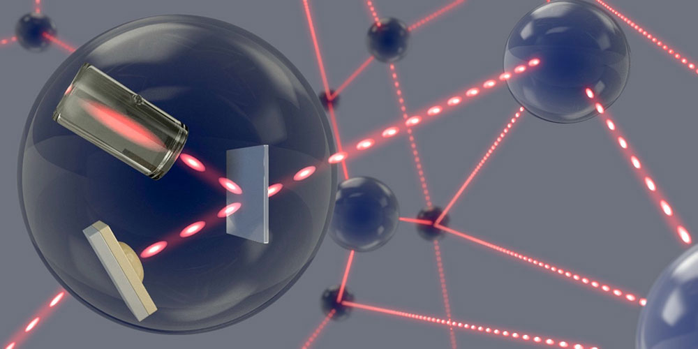 Schematic of a quantum network