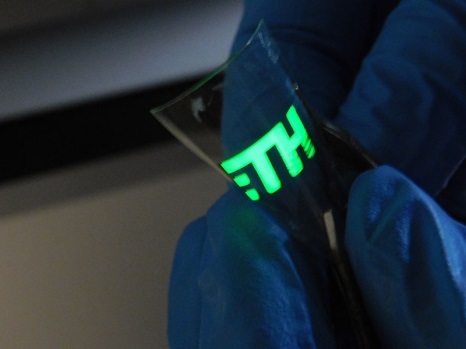 An LED is as flexible and bendable as a sheet of paper and can even be produced at room temperature.