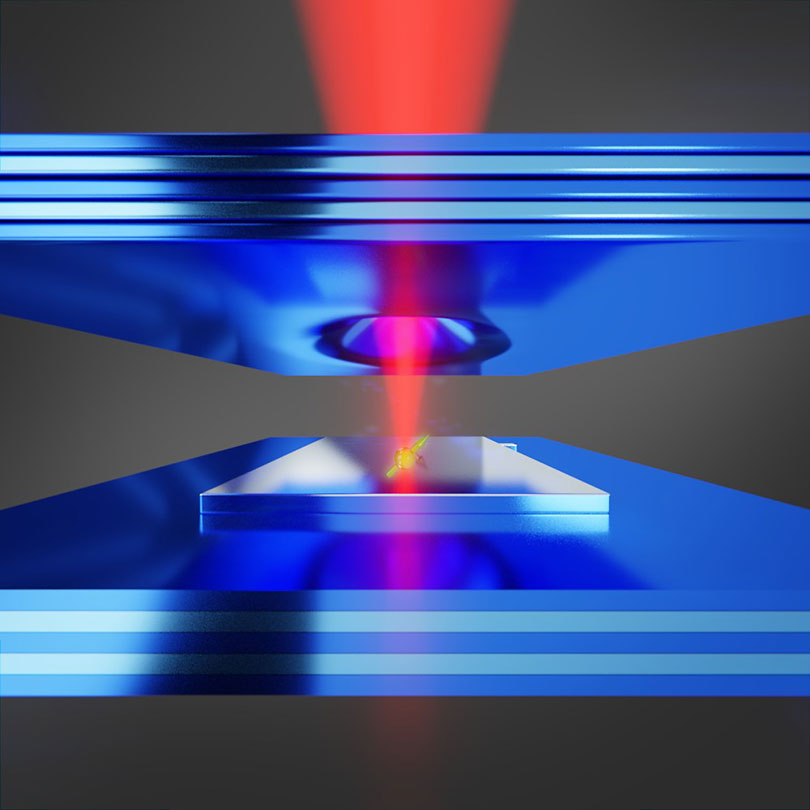 A property of NV centers in diamond is that the states of their electron spins can be determined from the photons they emit