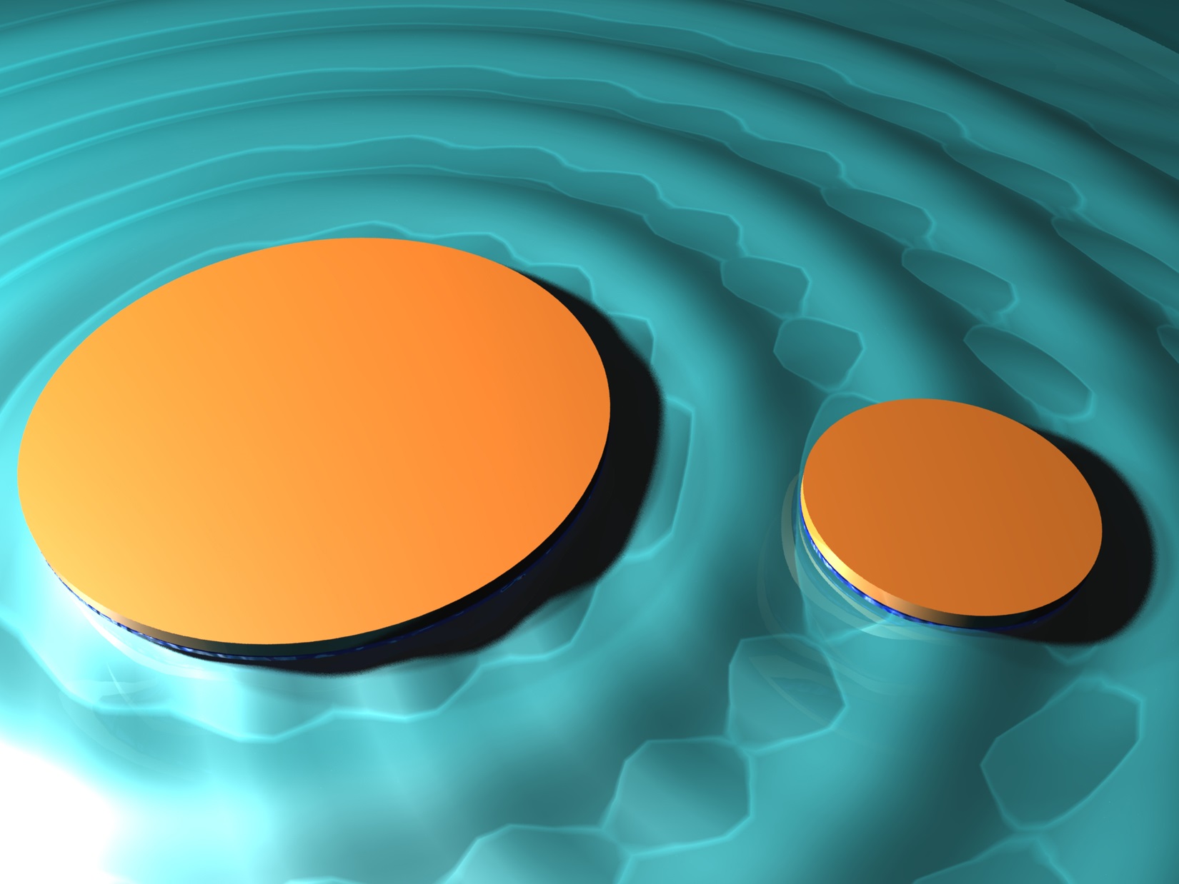 gold nanodisks on a glass surface