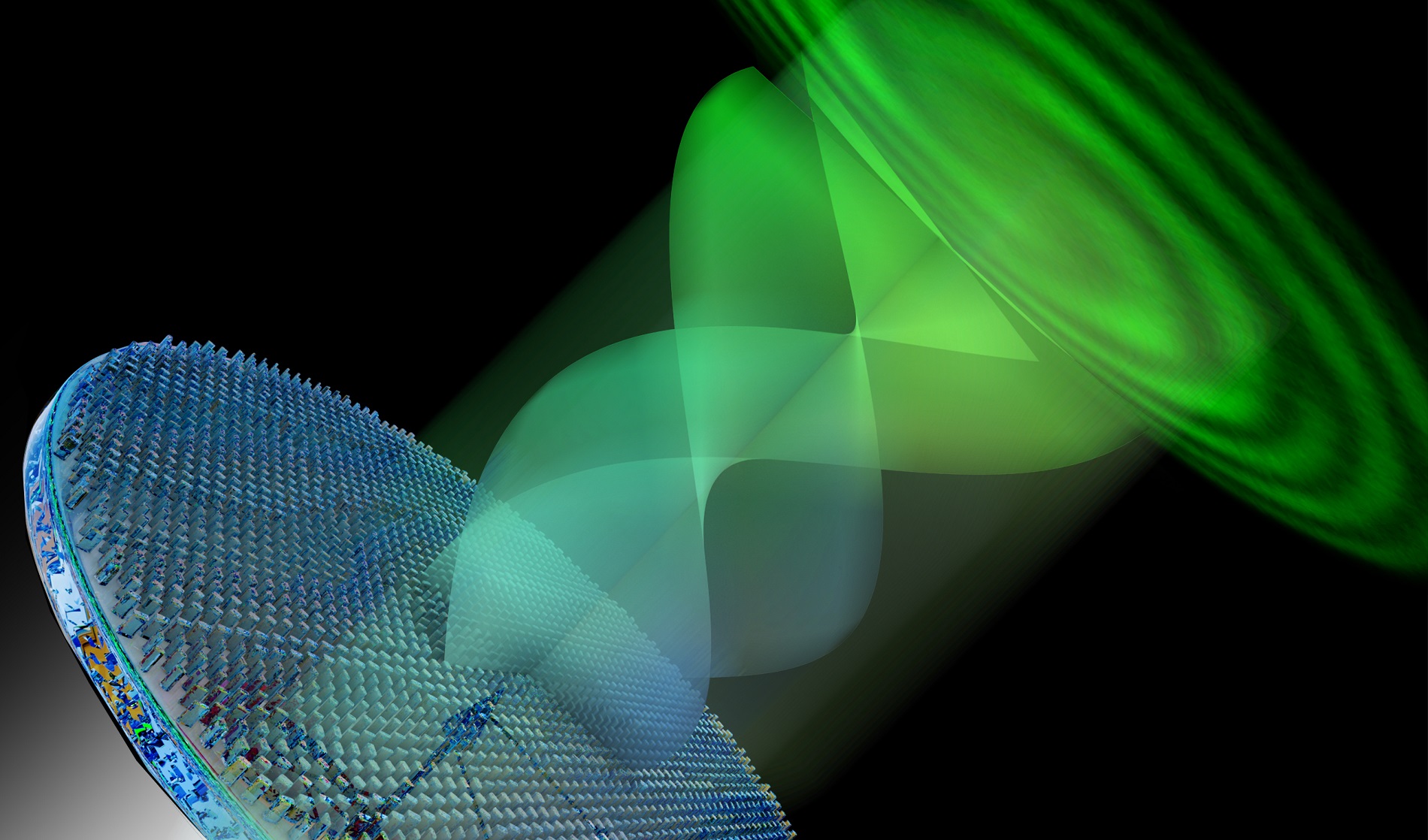 A metasurface uses circularly polarized light to generate and control new and complex states of light, such swirling vortices of light