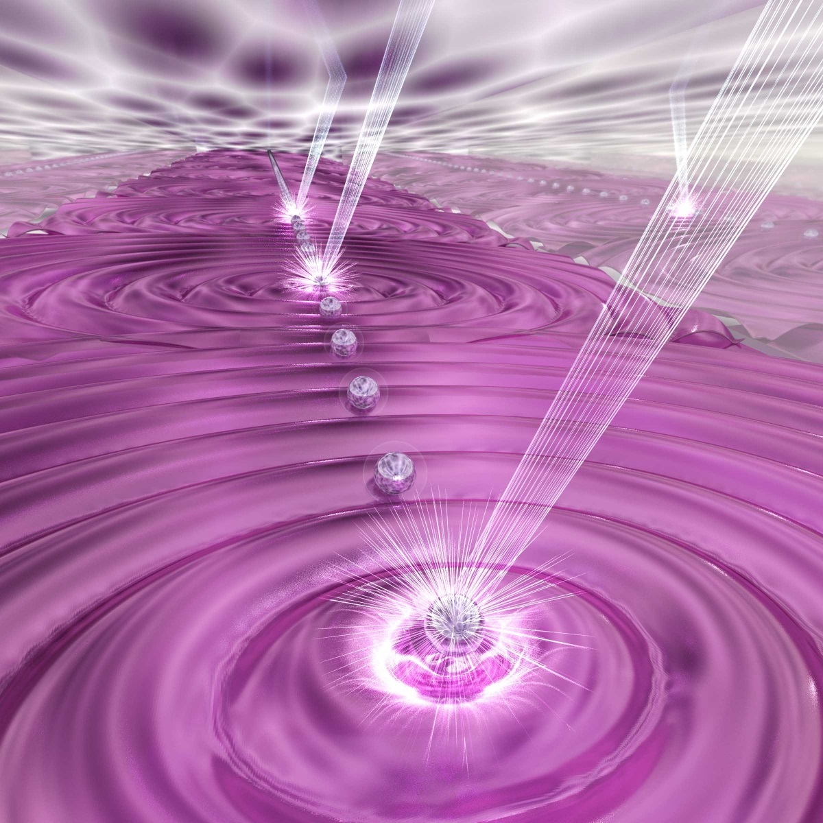 Artist's depiction of quantum simulation