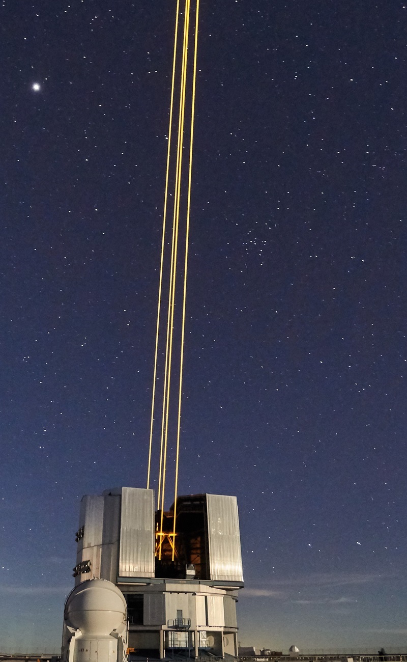 Four laser guide stars at ESO VLT UT4.