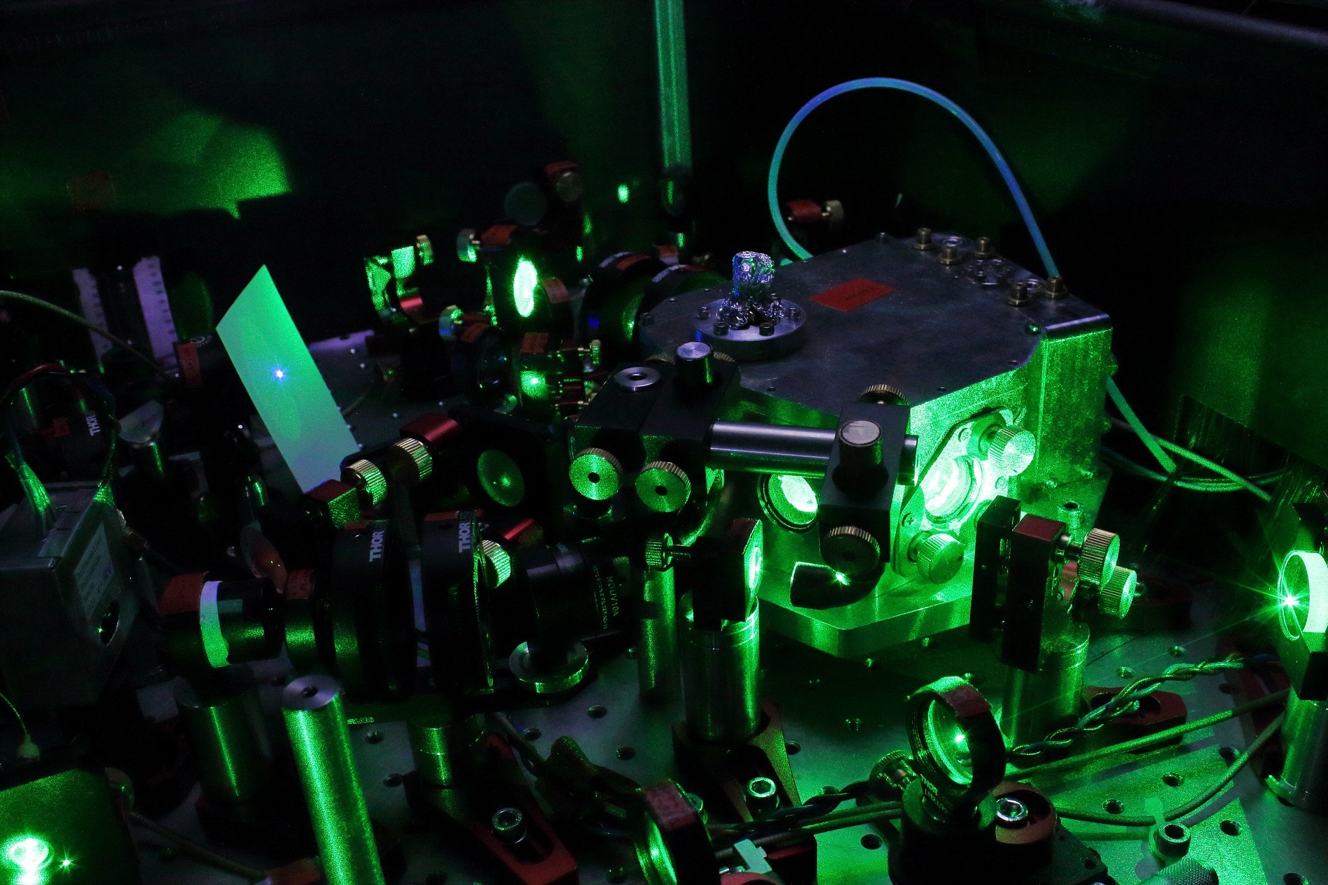 The laser setups of the optical atomic clock being developed at the QUEST Institute of PTB