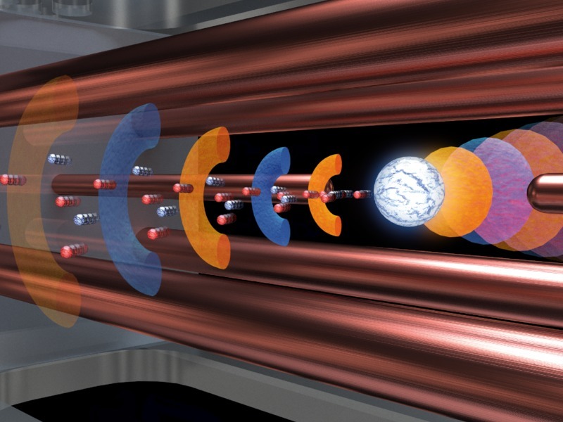 Artist’s impression of the laser-plasma interaction