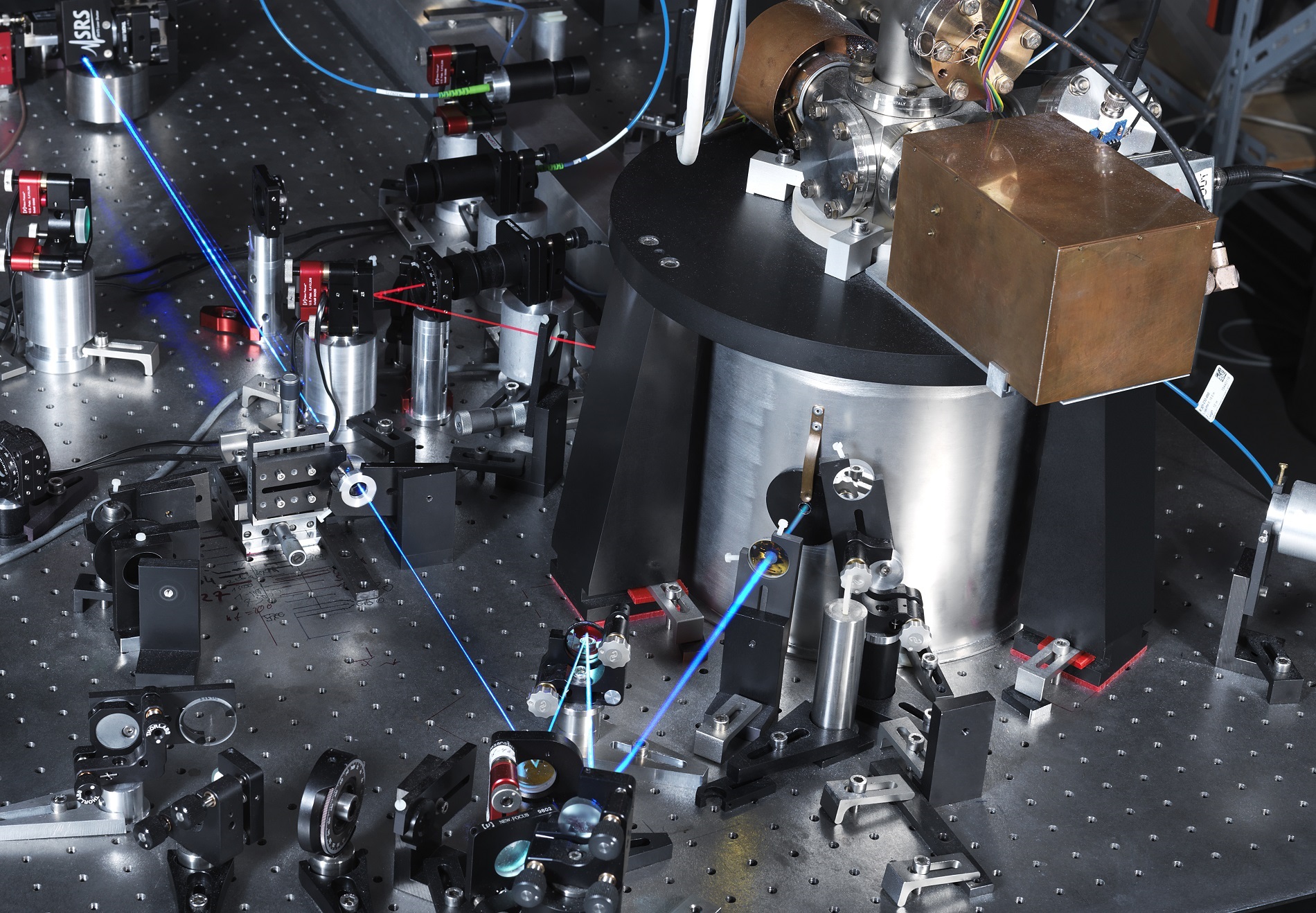 View of the test setup of PTB's optical single-ion clock