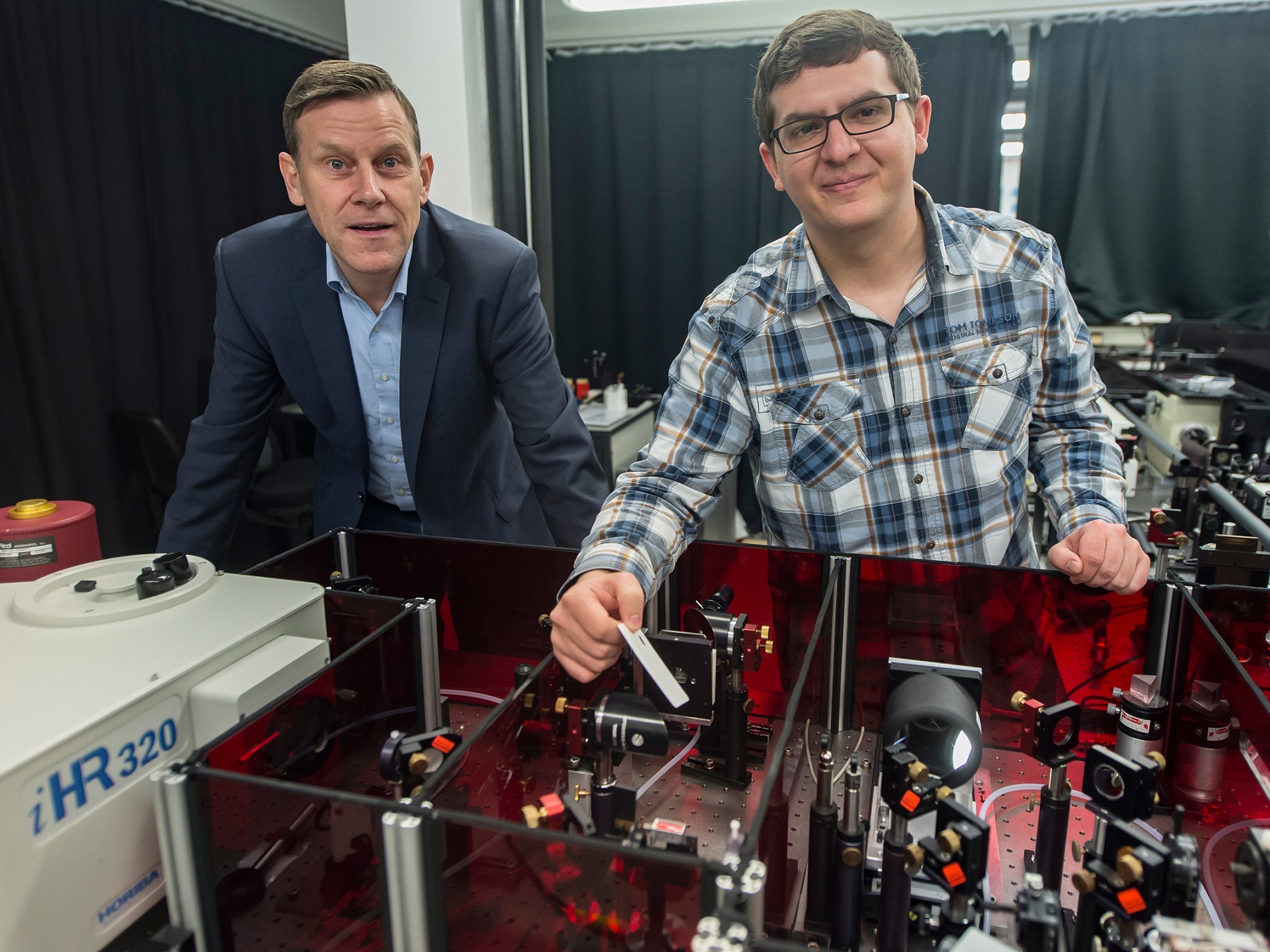 At the laser and infrared spectrometer