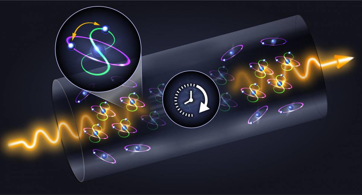 Storing light on electronic orbitals