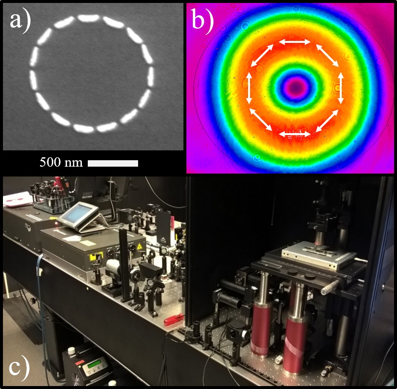 Plasmonic gold oligomer consisting of nanorods that are azimuthally arranged