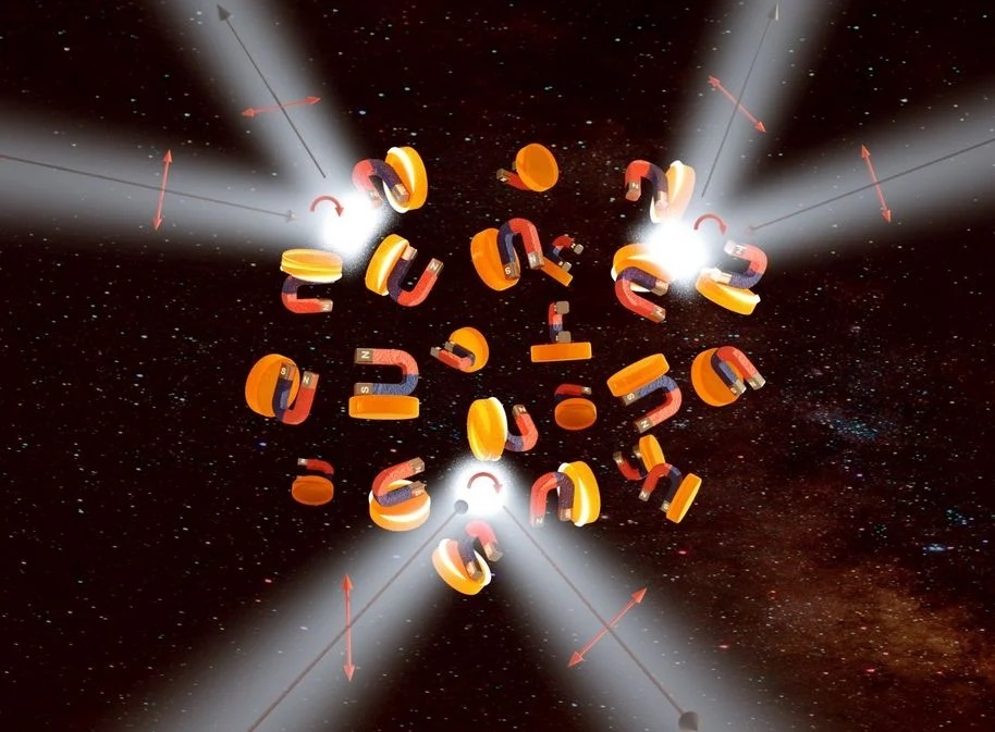 The magnetic properties of a material can affect how it interacts with light.