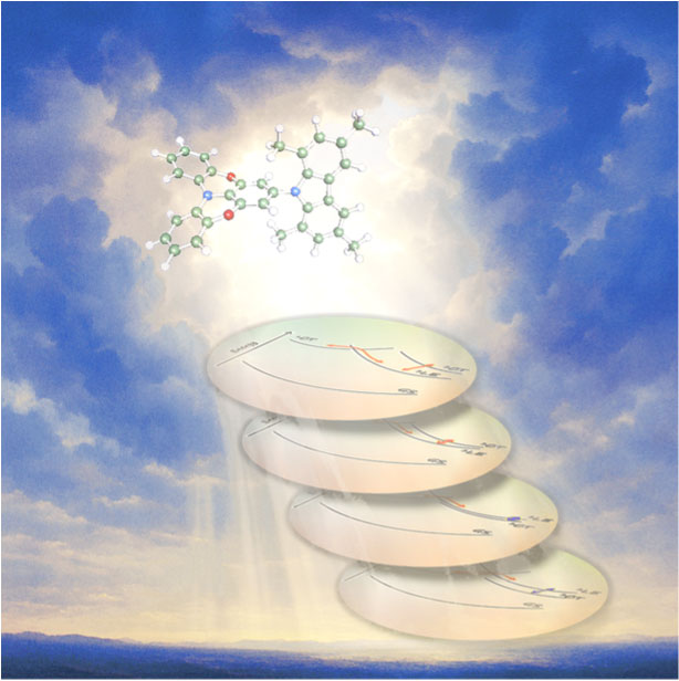 Excitonic energy configuration changes of a TADF material