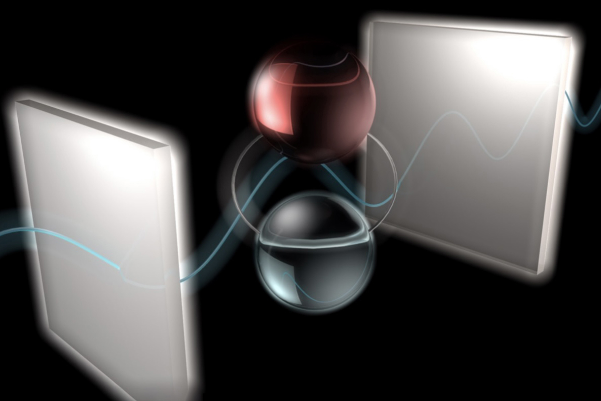 By sandwiching bits of perovskite between two mirrors and stimulating them with laser beams, researchers were able to directly control the spin state of quasiparticles known as exciton-polariton pairs, which are hybrids of light and matter.