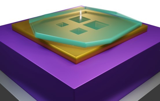 3D rendering of 4 poalritonic cavities of different sizes