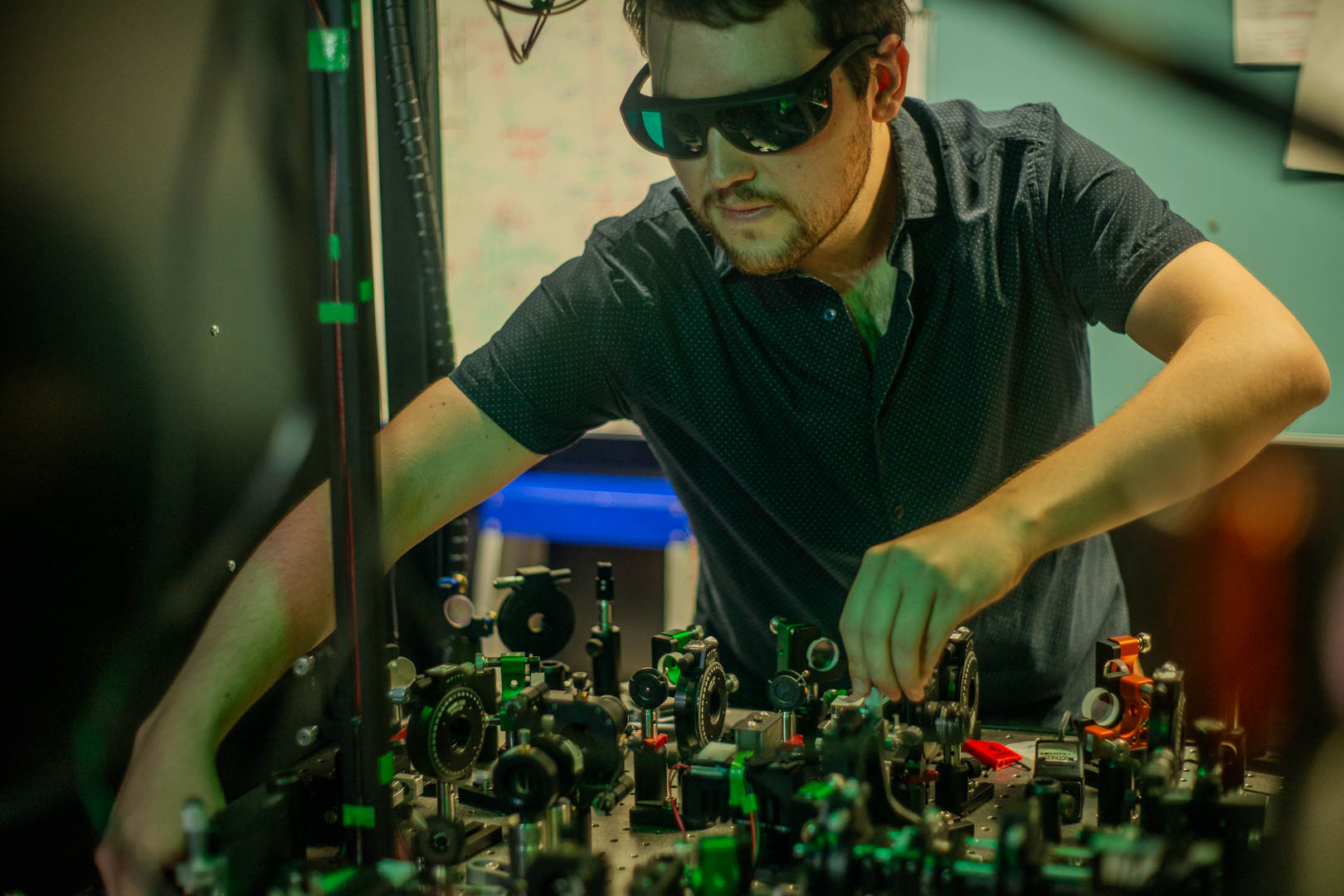 PhD researcher Luis Villegas Aguilar conducting the experiment.