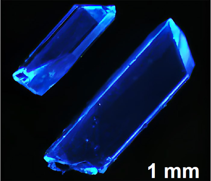 Hybrid copper iodide crystals emitting deep-blue light are being developed by scientists in a Rutgers laboratory. 