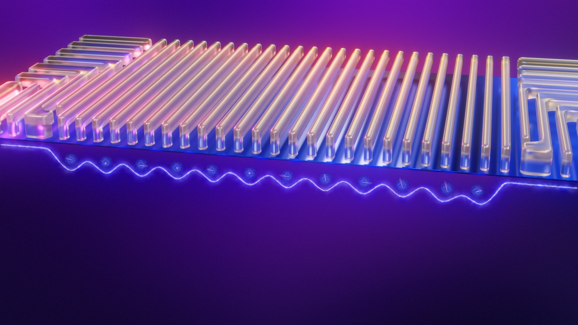 A schematic representation shows an electron under 12-qubit quantum dot gates.