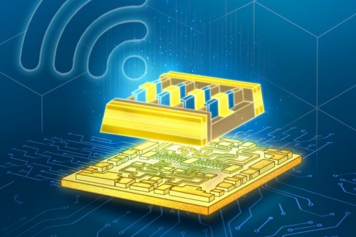 An artistic image of a futuristic semiconductor device which will help make 6G technology a reality class=